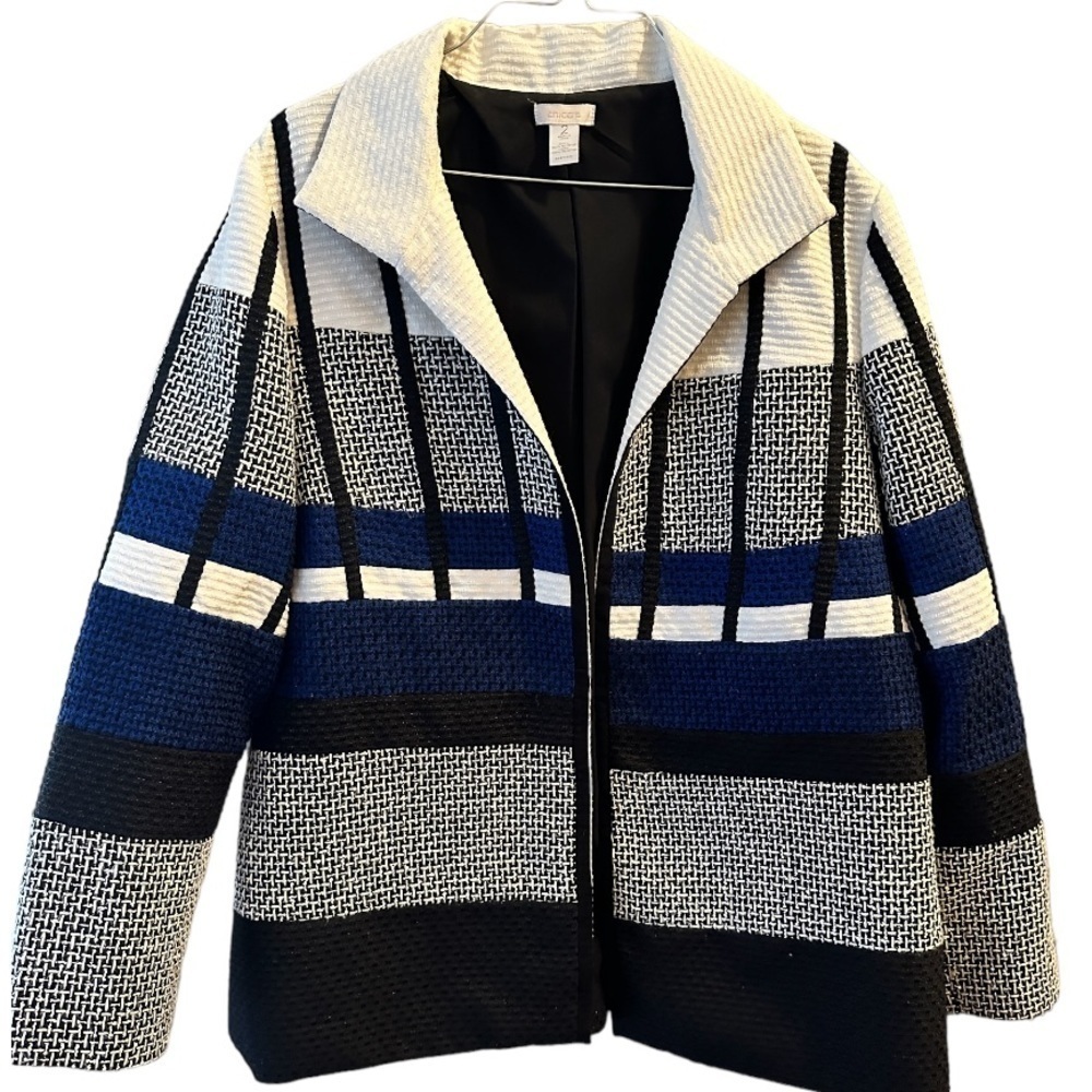 Chico’s Color Block Open Front Blazer Size Large (12/14) - Picture 2 of 7